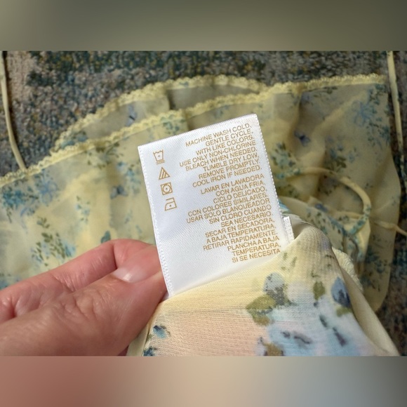 Vintage Secret Treasures butterfly garden ribbon trim slip robe set, size large - Picture 14 of 14